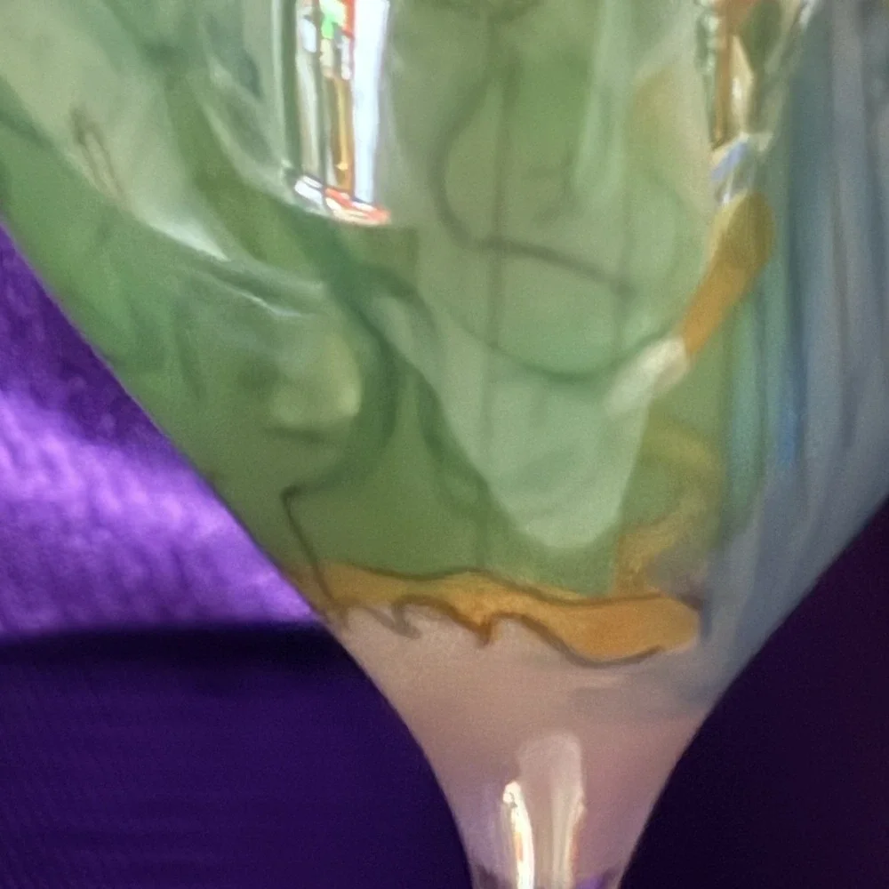 Pier 1 Li Bien Glass Christmas Ornament Angel Reverse Painted Holliday 5